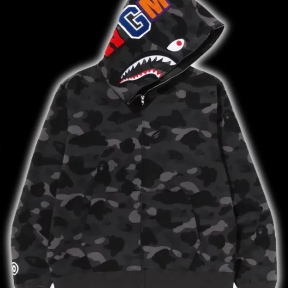 Bape Gray Camo Shark Jacket